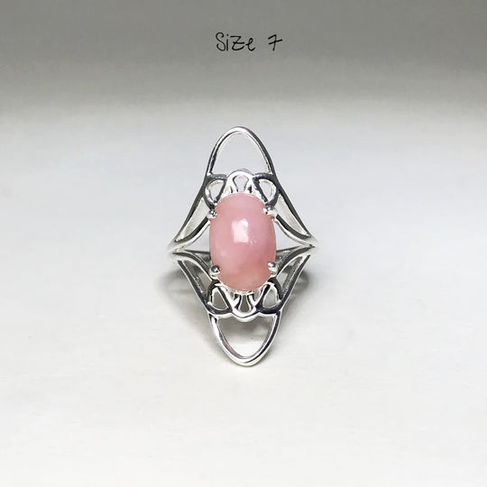 Pink Peruvian Opal Ring - Rocks and Gems Canada