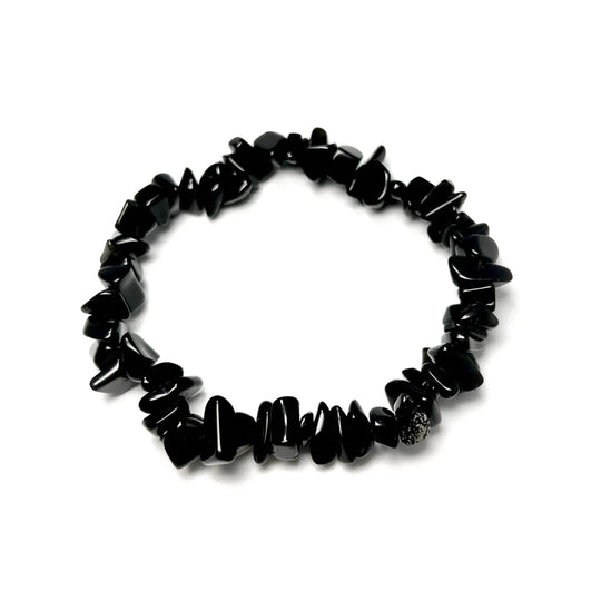Obsidian Chip Beaded Bracelet - Rocks and Gems Canada