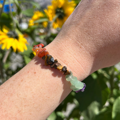 Chakra Chip Multistone Beaded Bracelet