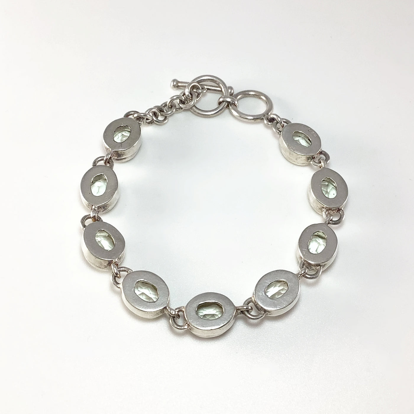 Green Amethyst Sterling Silver Bracelet