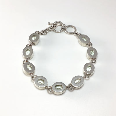 Green Amethyst Sterling Silver Bracelet