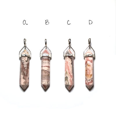 Rhodocrosite Double Terminated Point Pendant