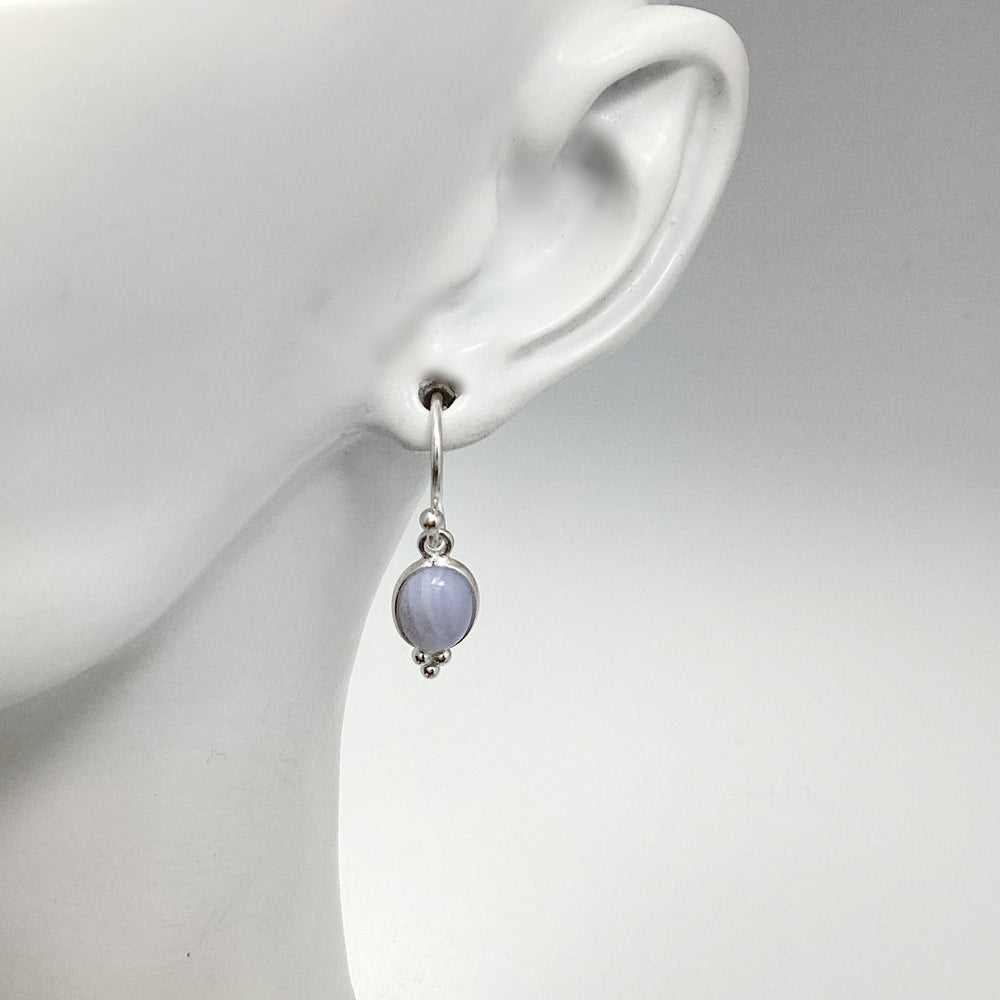 Blue Lace Agate Dangle Earrings - Rocks and Gems Canada