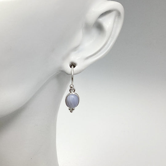 Blue Lace Agate Dangle Earrings - Rocks and Gems Canada
