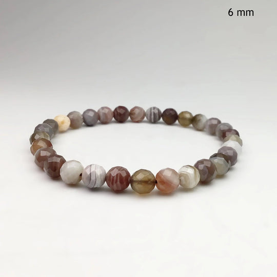 Botswana Agate Faceted Beaded Bracelet - Rocks and Gems Canada