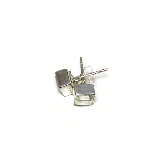 Green Amethyst Stud Earrings - Rocks and Gems Canada