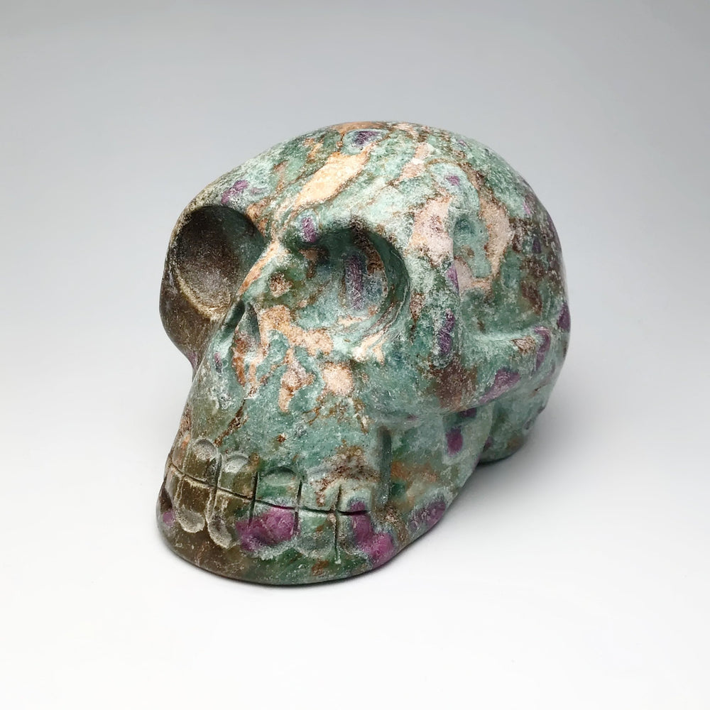 Carved Ruby Fuchsite Skull - Rocks and Gems Canada