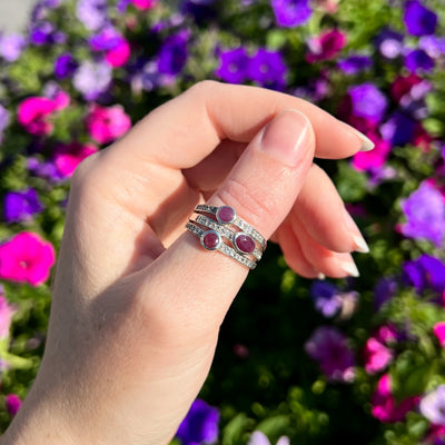 Ruby and Cubic Zirconia Ring