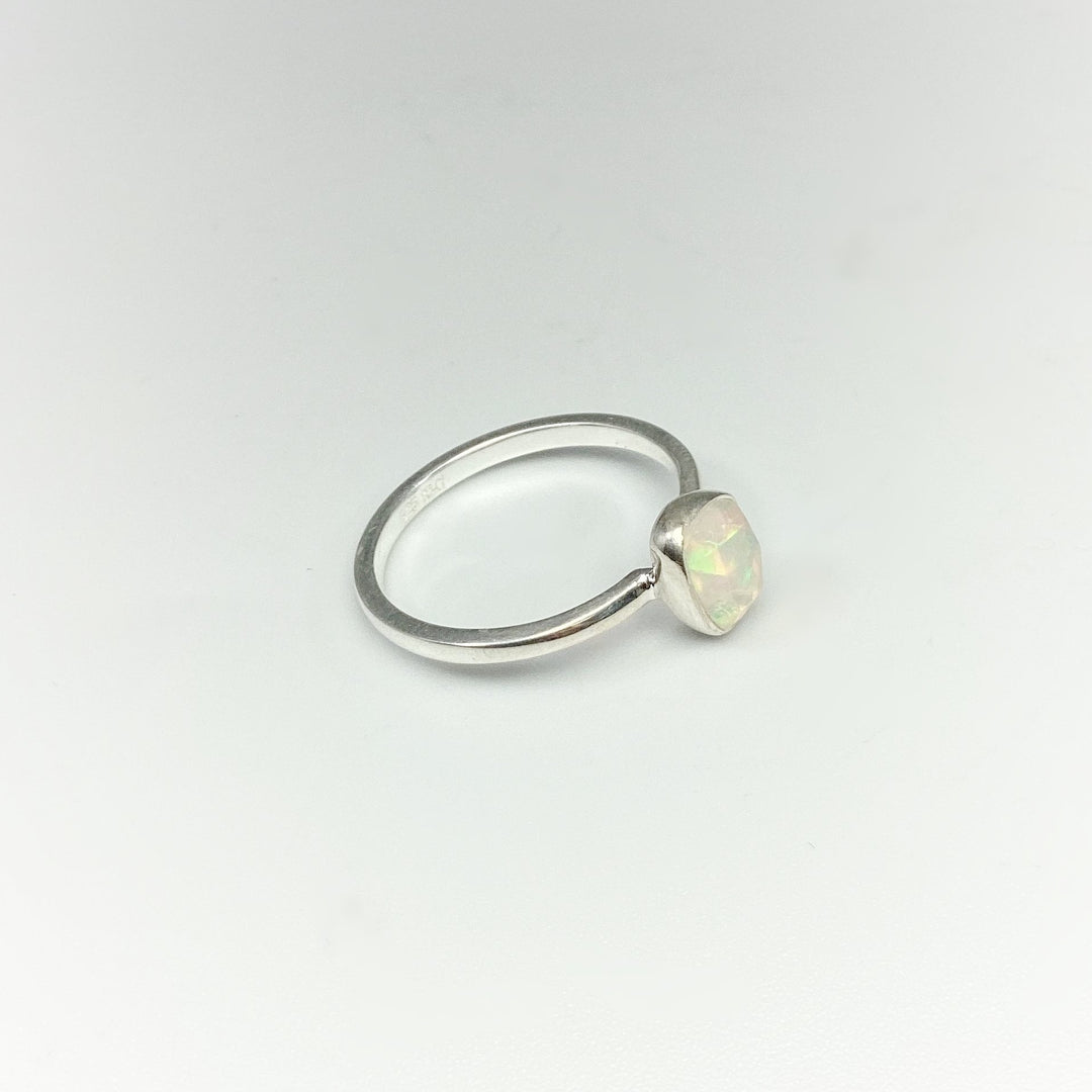 Faceted Ethiopian Fire Opal Ring - Rocks and Gems Canada