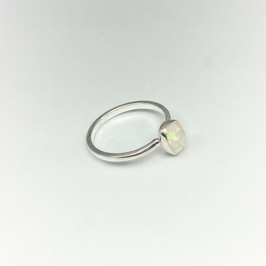 Faceted Ethiopian Fire Opal Ring - Rocks and Gems Canada