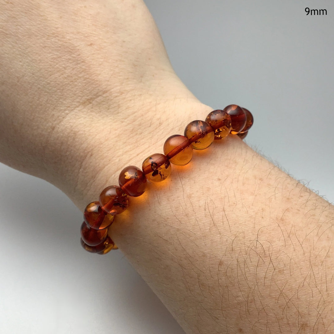 Cognac Amber Beaded Bracelet - Rocks and Gems Canada