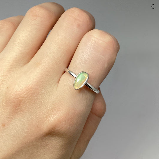 Faceted Ethiopian Fire Opal Ring - Rocks and Gems Canada
