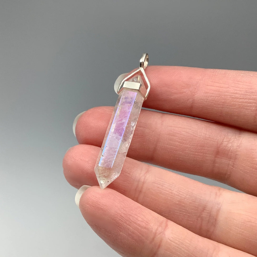 Opalescent Quartz Double Terminated Point Pendant - Rocks and Gems Canada