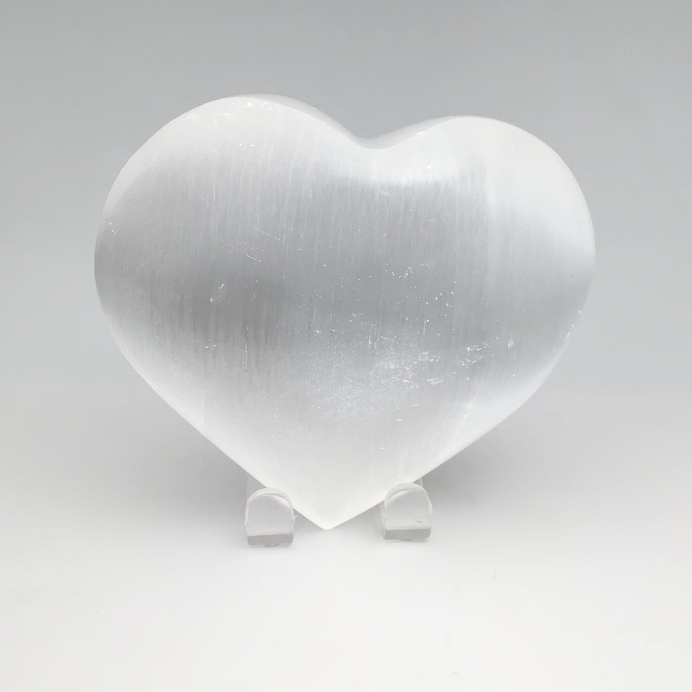 Selenite Heart with Wing Engraving