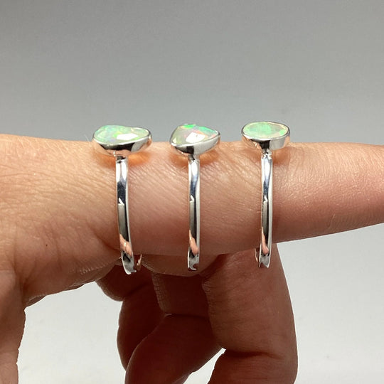 Faceted Ethiopian Fire Opal Ring - Rocks and Gems Canada
