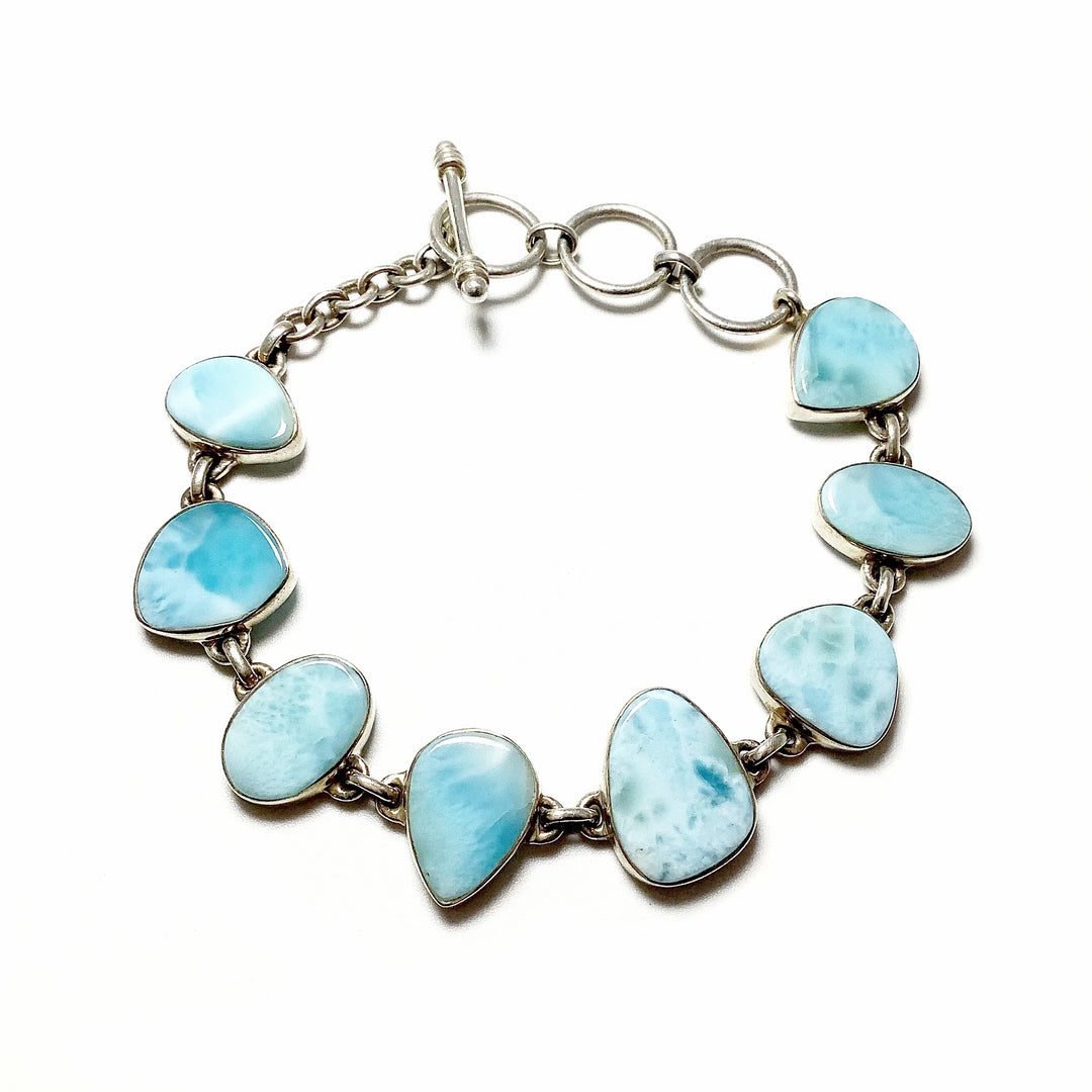 Larimar Sterling Silver Bracelet - Rocks and Gems Canada