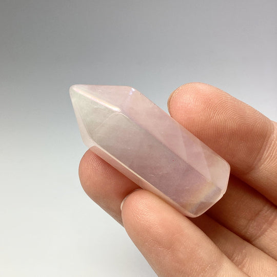 Polished Opalescent Rose Quartz Point - Rocks and Gems Canada