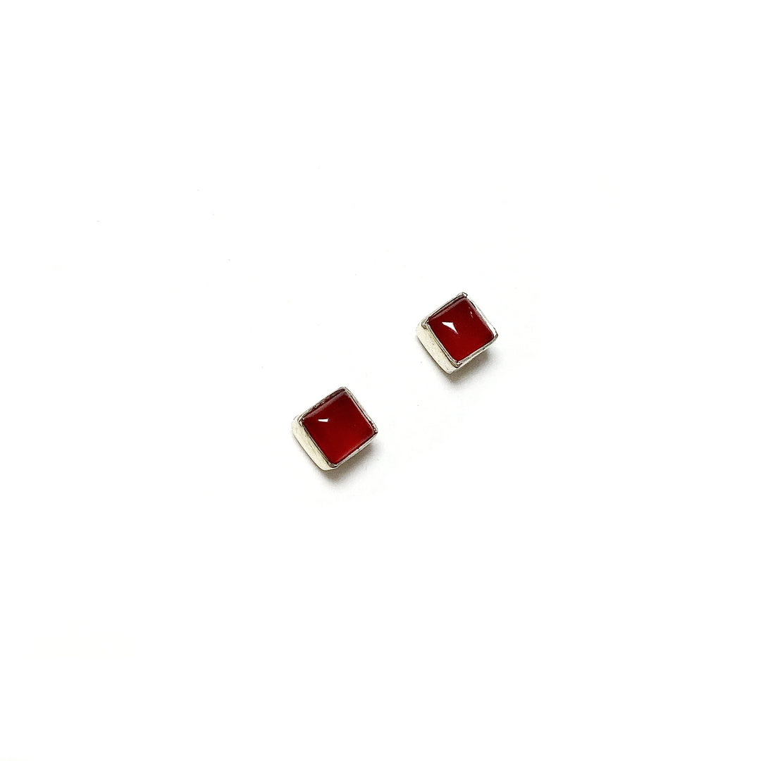 Carnelian Agate Stud Earrings - Rocks and Gems Canada