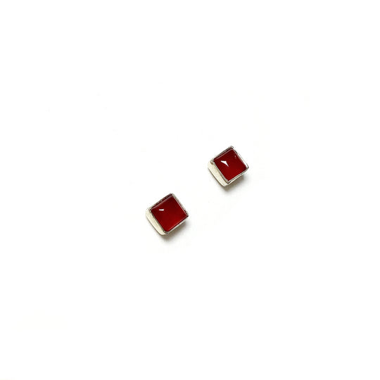 Carnelian Agate Stud Earrings - Rocks and Gems Canada