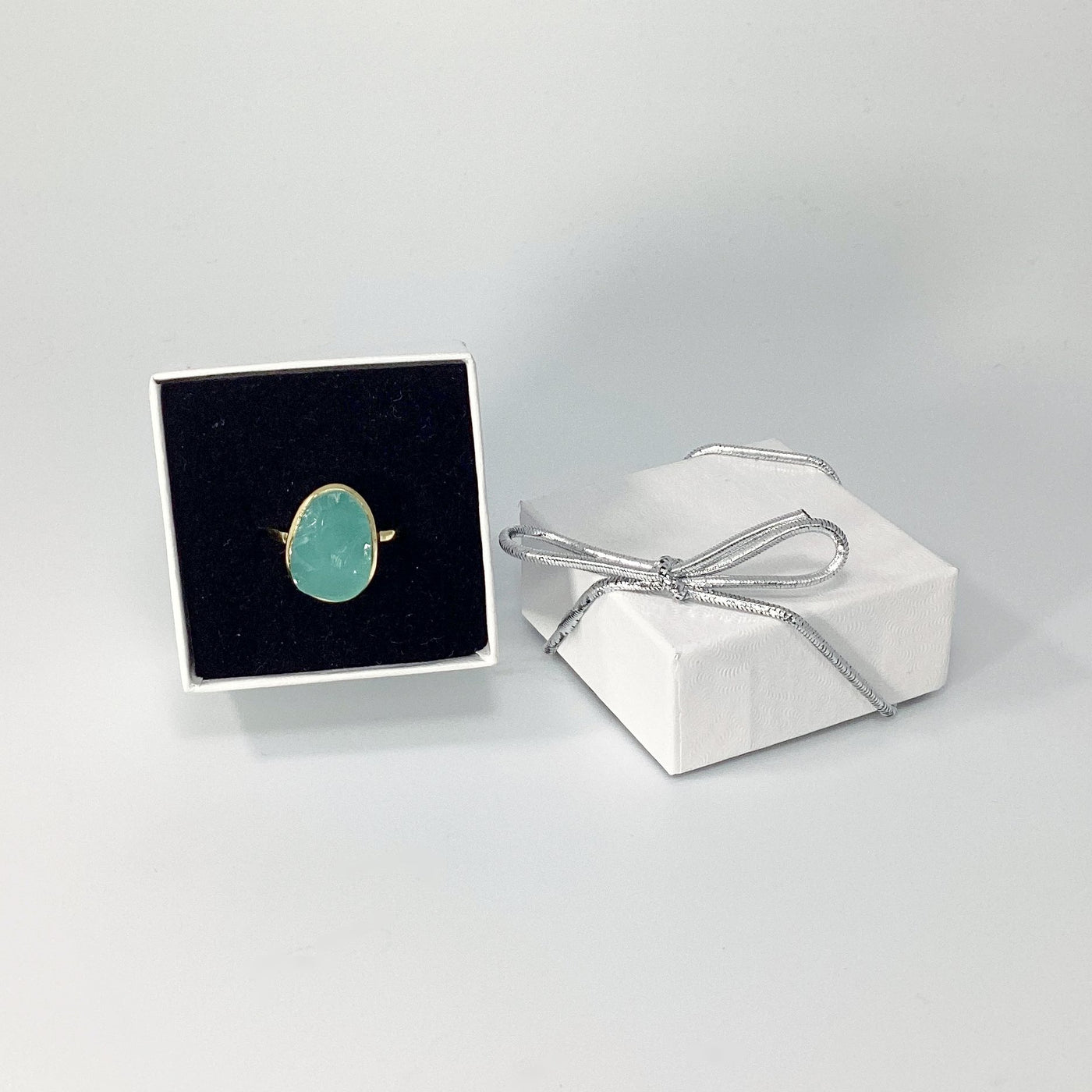 Aqua Chalcedony Ring