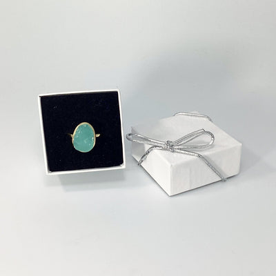 Aqua Chalcedony Ring