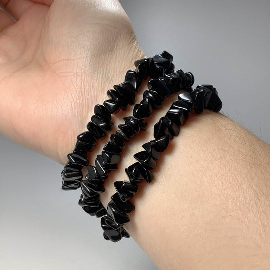 Obsidian Chip Beaded Bracelet - Rocks and Gems Canada