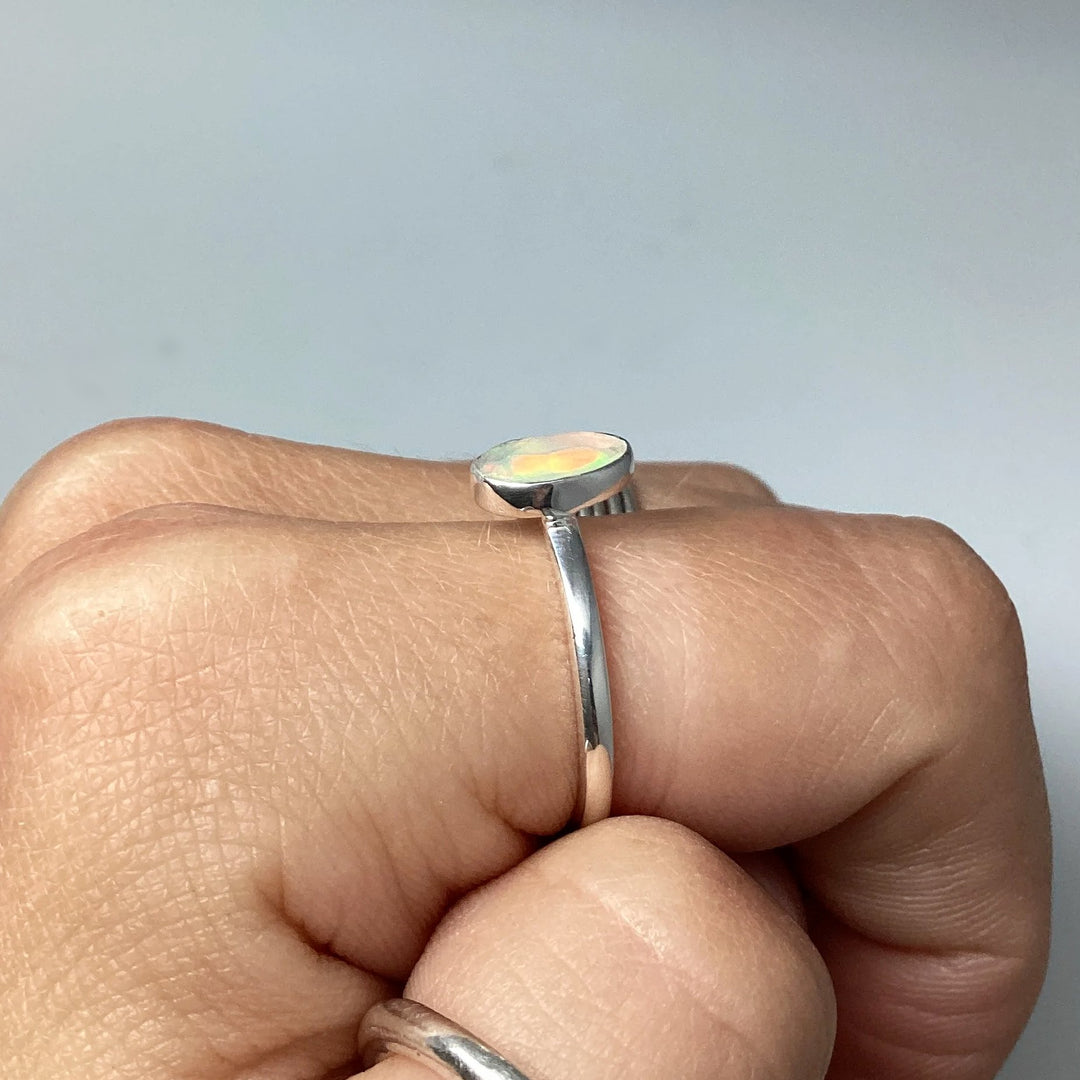 Faceted Ethiopian Fire Opal Ring - Rocks and Gems Canada