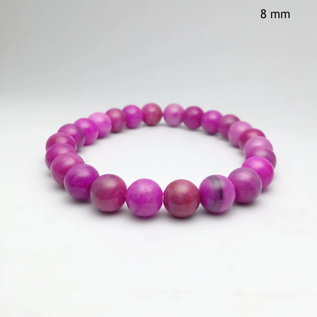 Pink Crazy Lace Agate Beaded Bracelet - Rocks and Gems Canada