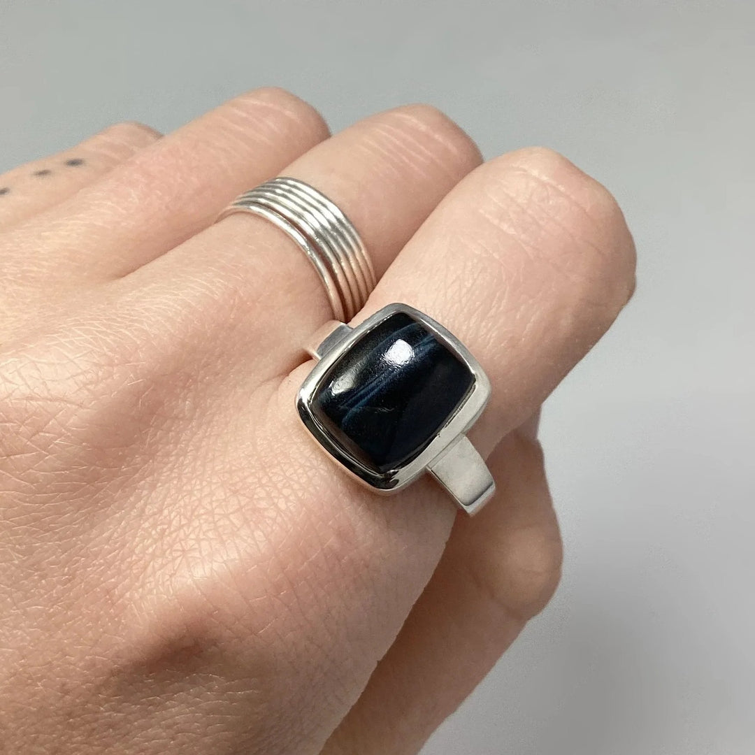 Blue Tiger Eye Ring - Rocks and Gems Canada