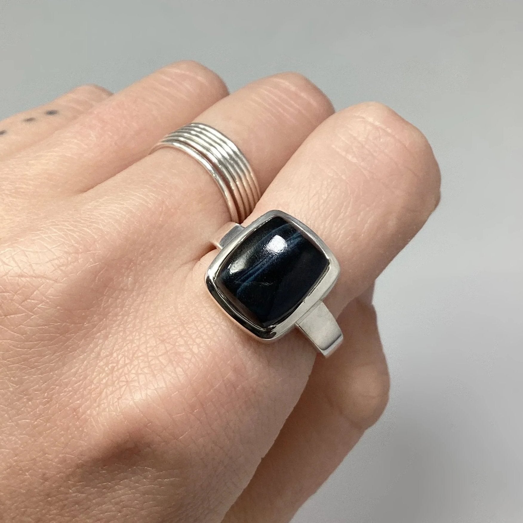 Blue Tiger Eye Ring - Rocks and Gems Canada