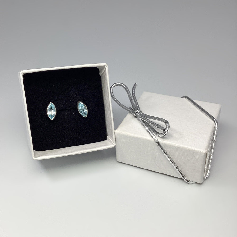 Blue Topaz Stud Earrings - Rocks and Gems Canada