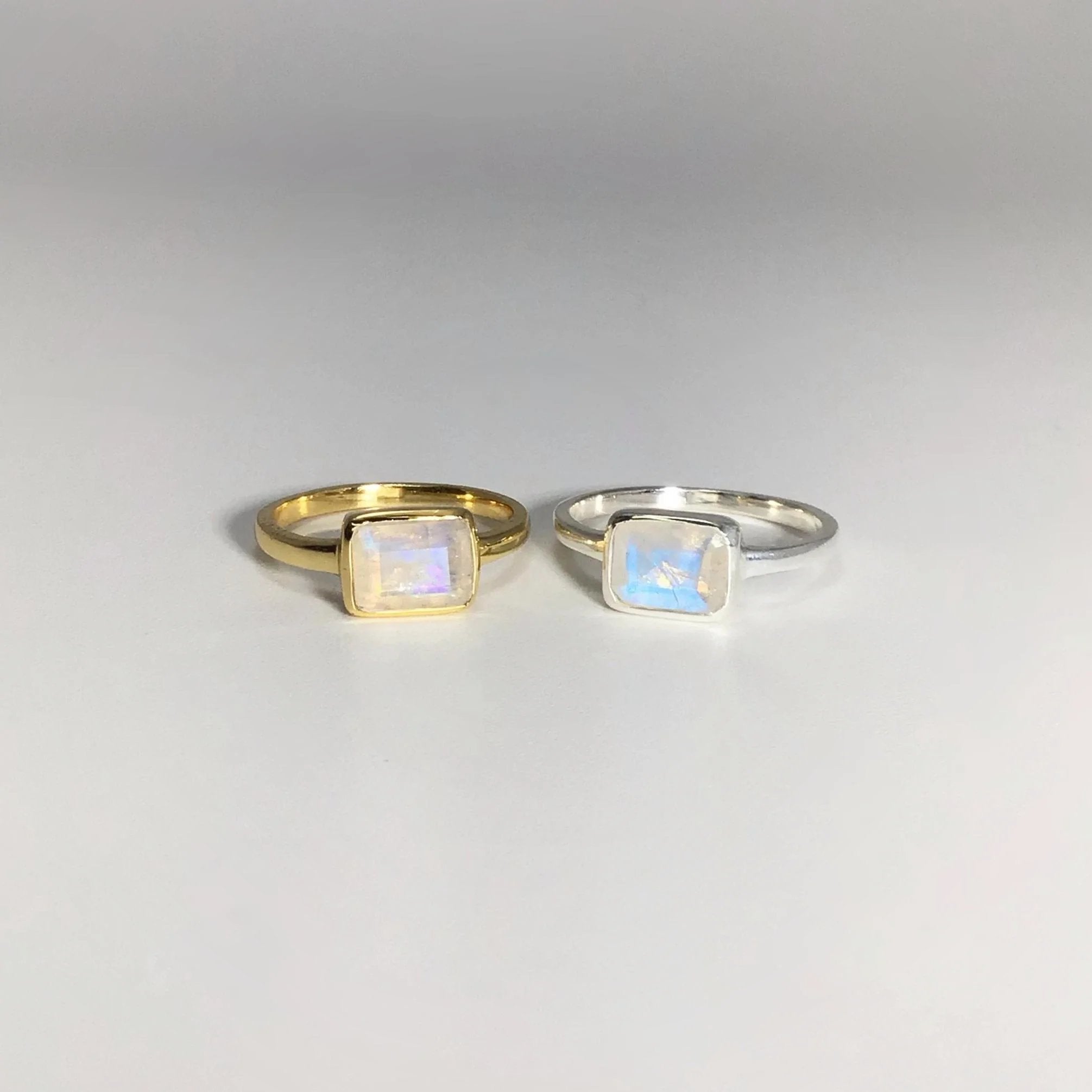Rainbow Moonstone Ring - Rocks and Gems Canada