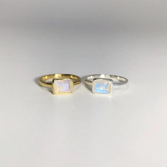 Rainbow Moonstone Ring - Rocks and Gems Canada