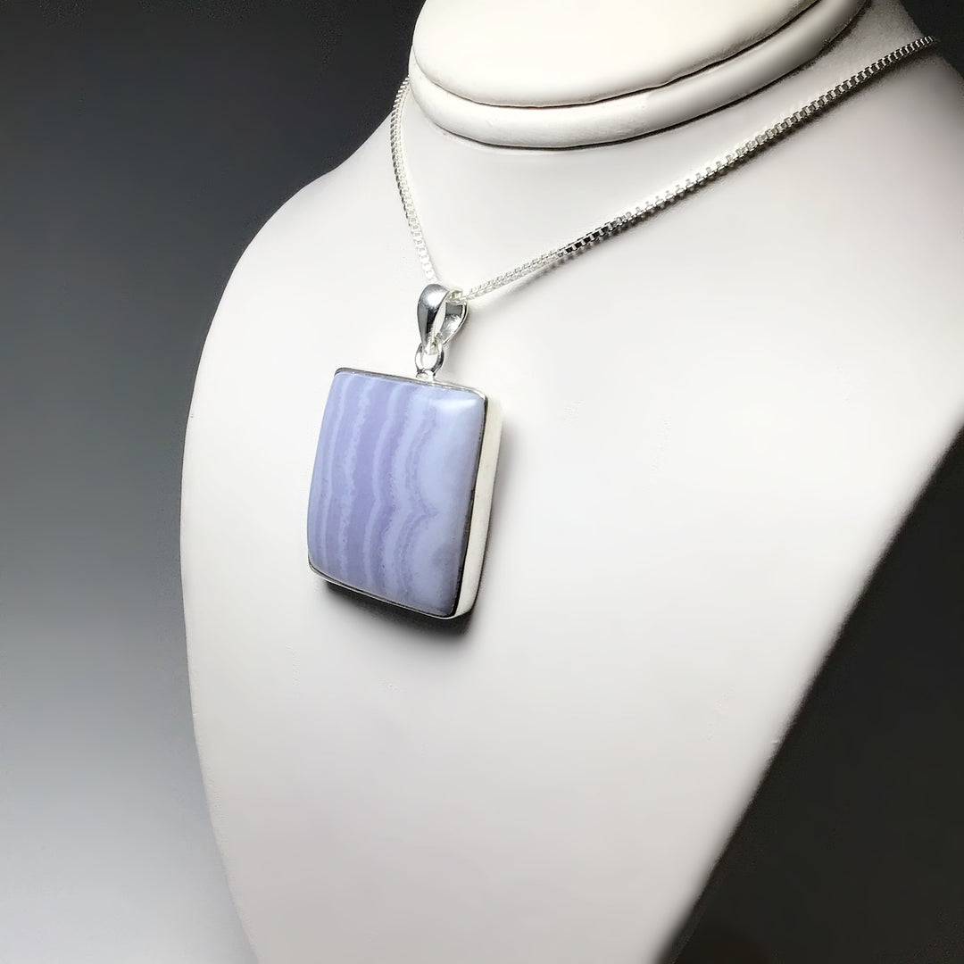 Blue Lace Agate Pendant - Rocks and Gems Canada