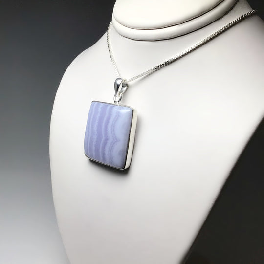 Blue Lace Agate Pendant - Rocks and Gems Canada