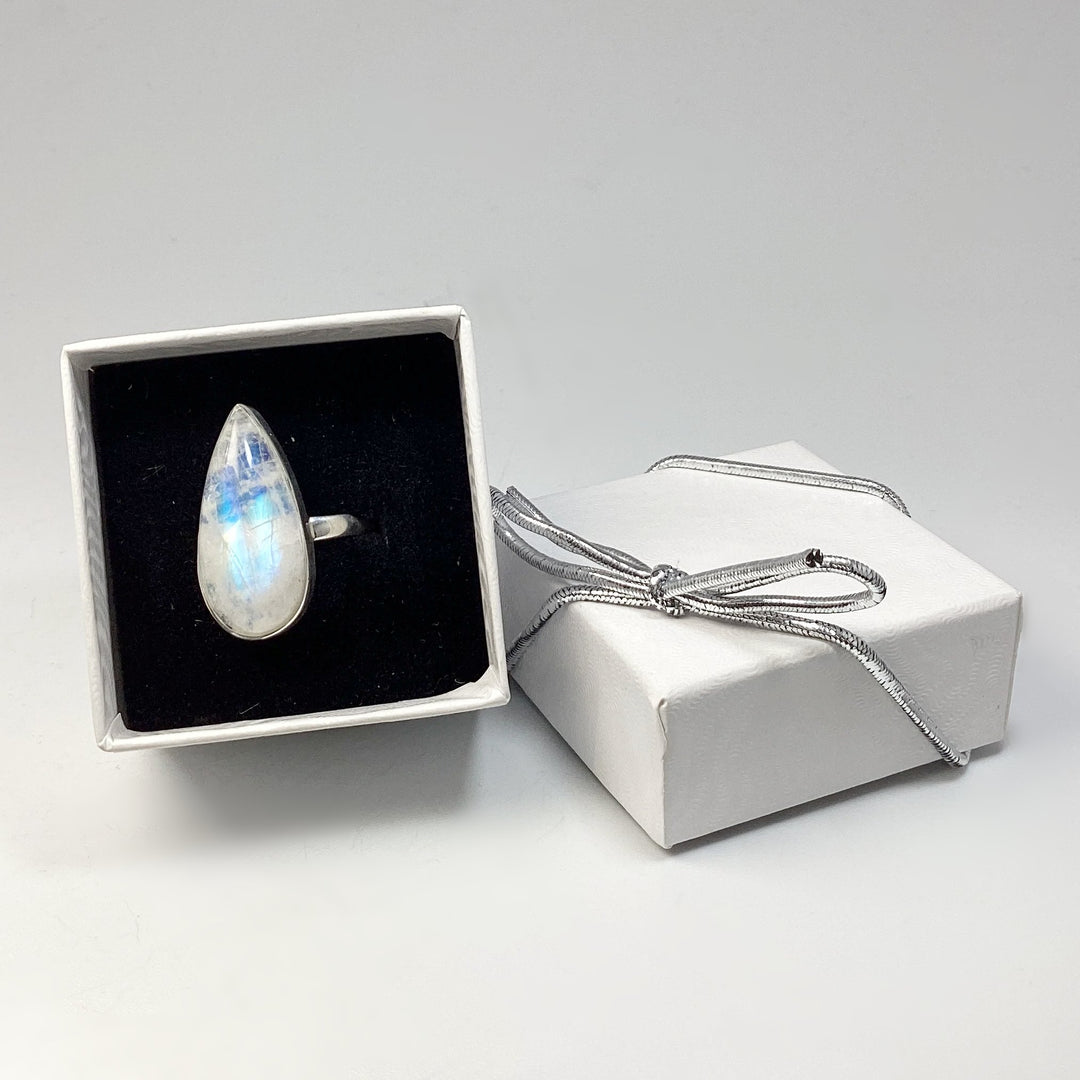 Rainbow Moonstone Ring - Rocks and Gems Canada
