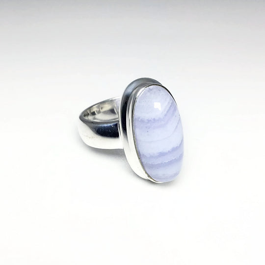 Blue Lace Agate Ring - Rocks and Gems Canada
