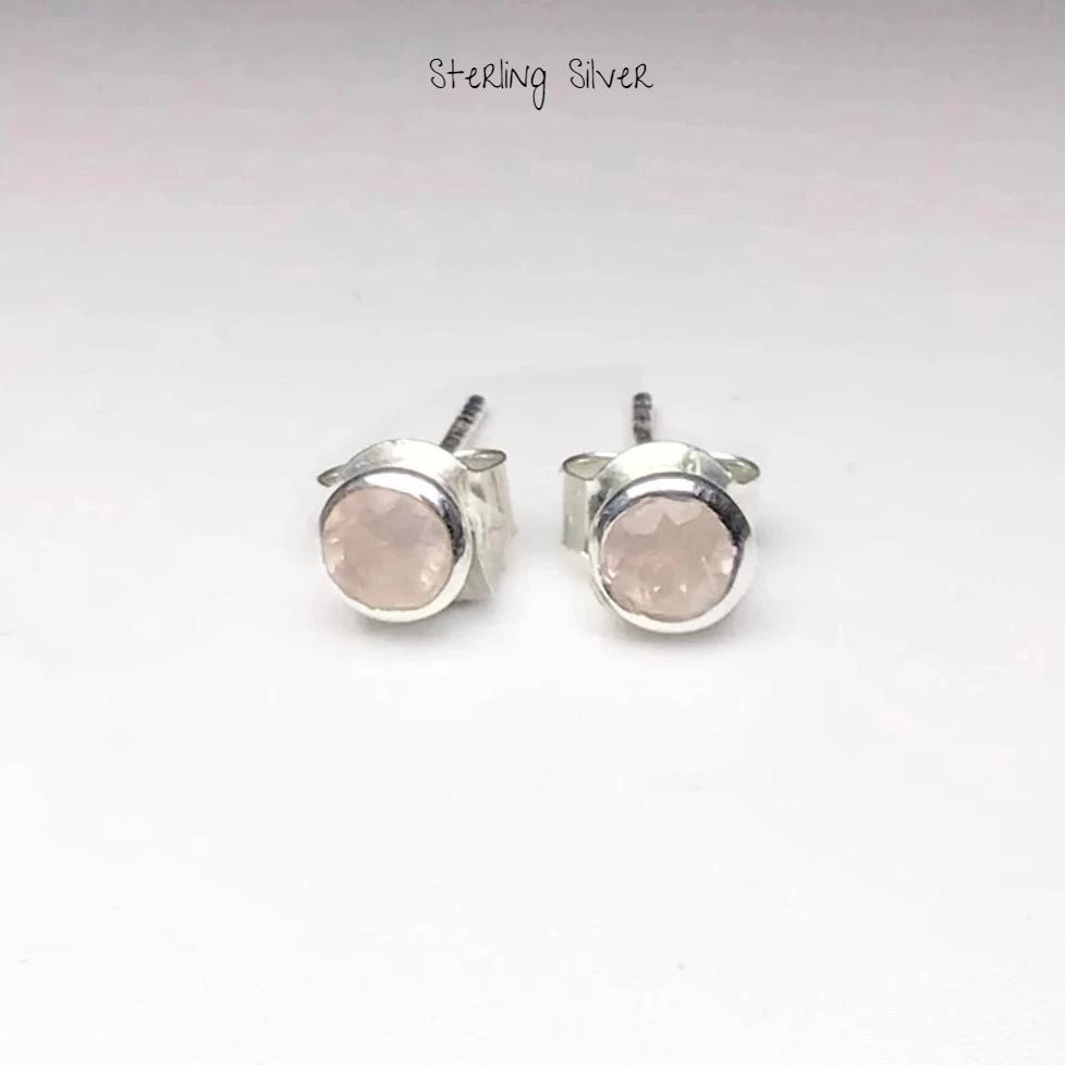 Rose Quartz Stud Earrings - Rocks and Gems Canada