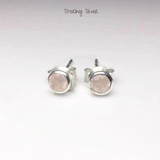 Rose Quartz Stud Earrings - Rocks and Gems Canada