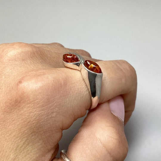 Cognac Amber Ring - Rocks and Gems Canada