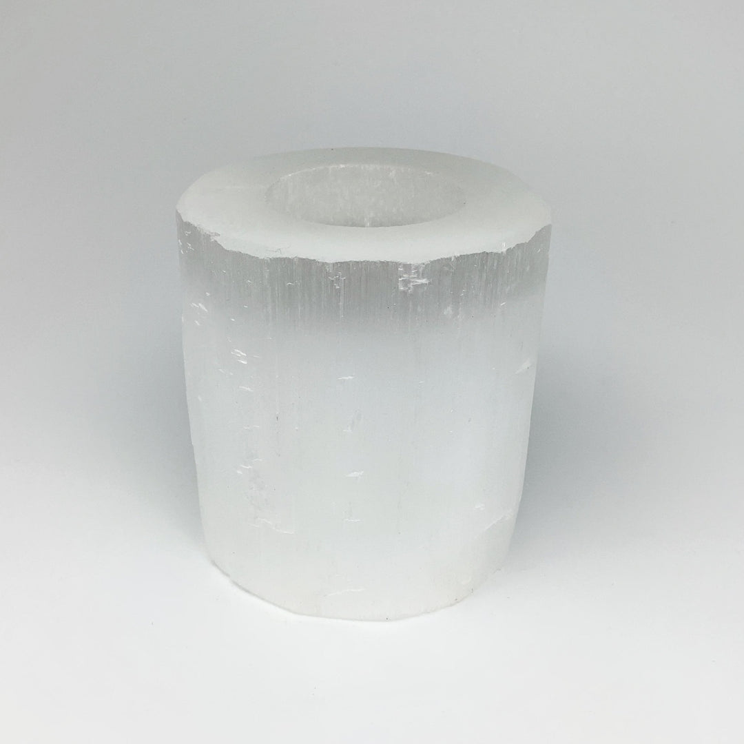 Selenite Candle Holder - Rocks and Gems Canada