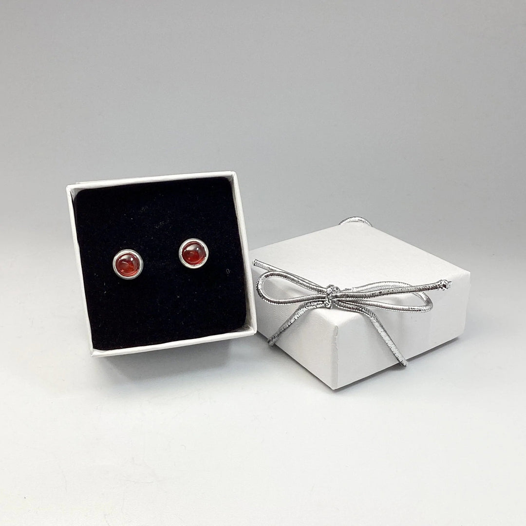 Garnet Stud Earrings - Rocks and Gems Canada