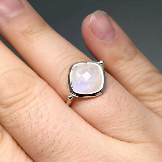 Rainbow Moonstone Ring - Rocks and Gems Canada