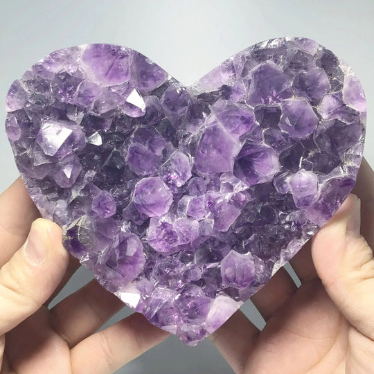 Amethyst Druze Cluster Heart On Stand - Rocks and Gems Canada