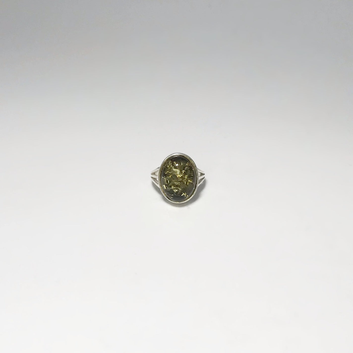 Green Amber Ring