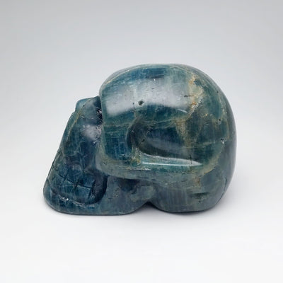 Carved Blue Apatite Skull