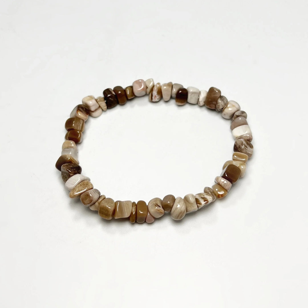 Petrified Wood Chip Beaded Bracelet - Rocks and Gems Canada