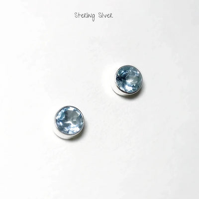 Blue Topaz Stud Earrings