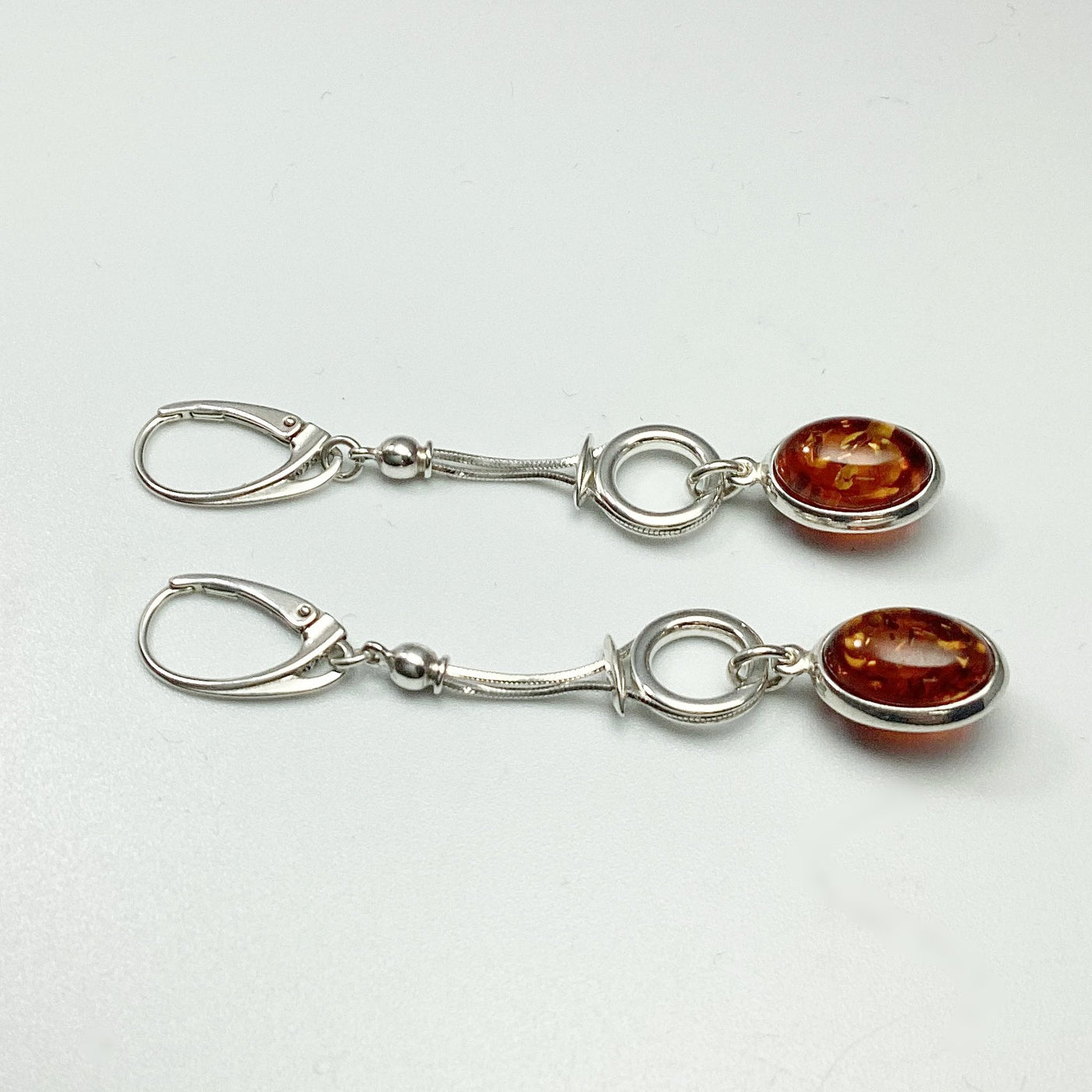 Cognac Amber Dangle Earrings