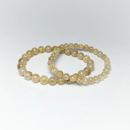 Rutilated Quartz Beaded Bracelet - Rocks and Gems Canada